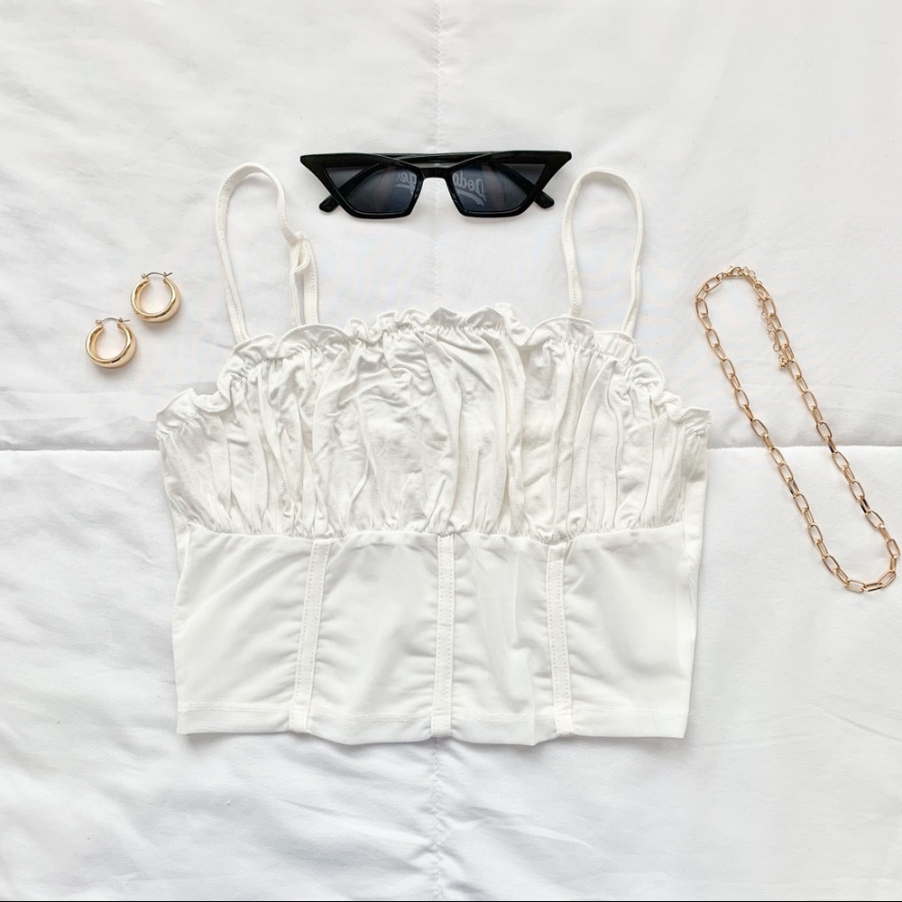 white mesh tank top cropped trendy spring summer fashion